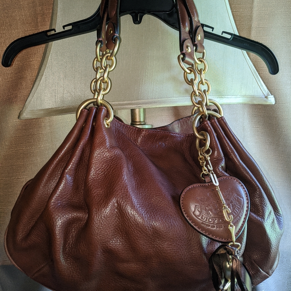 Juicy Couture Brown Lamb Leather Hobo Bag